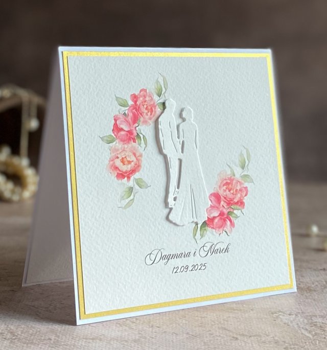 Kartka ślubna w ozdobnej kopercie, WA 26c