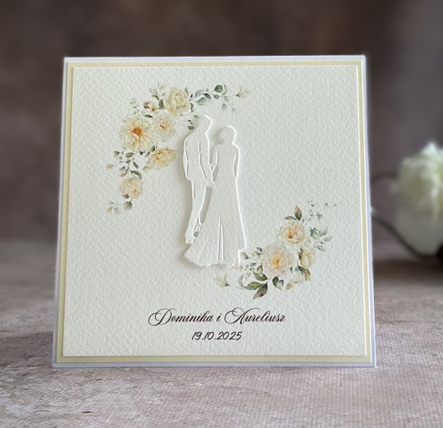 Kartka ślubna w ozdobnej kopercie, WP 132d