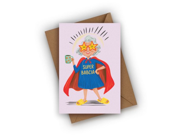 KARTKA NA DZIEŃ BABCI- SUPER BABCIA