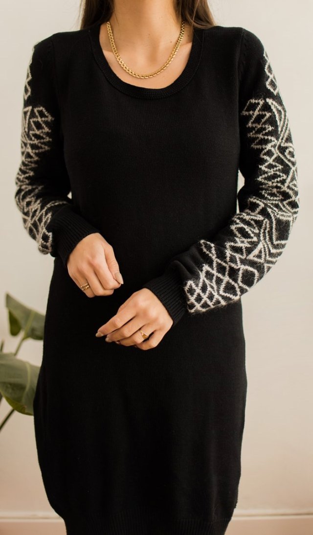 dzianinowa sukienka S