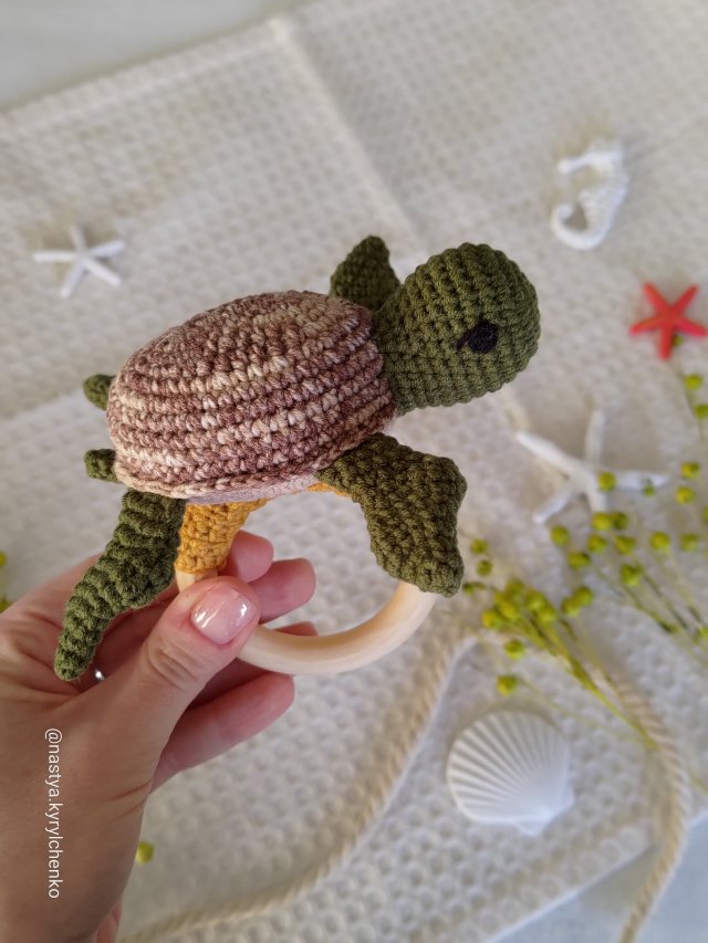 Grzechotka żółwik, Gryzak na kółku, Prezent dla maluszka