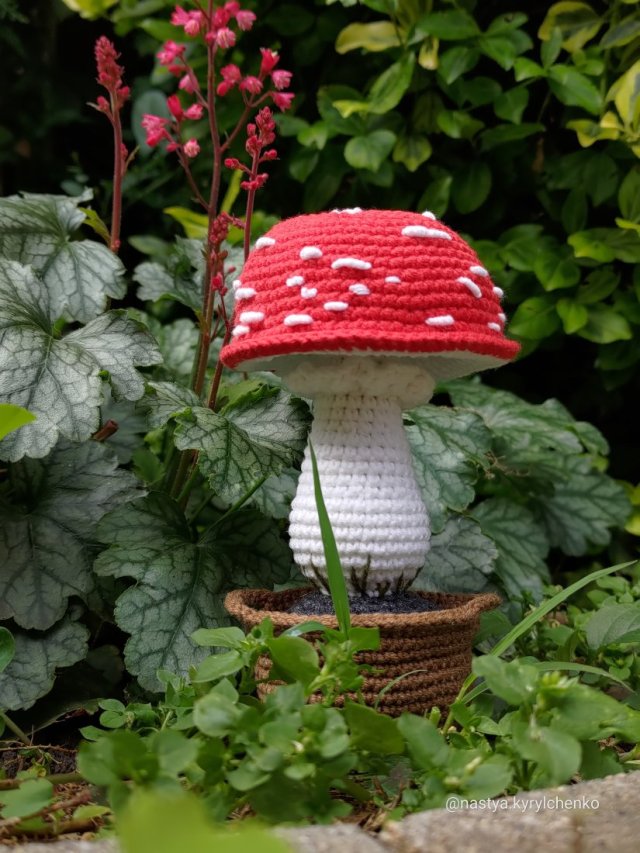 Muchomorek ozdoba, Grzyb szydełkowy, Dekoracja grzybek