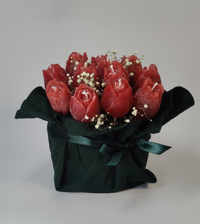 Flowerbox - bukiet kwiatów - wosk - prezent - rękodzieło
