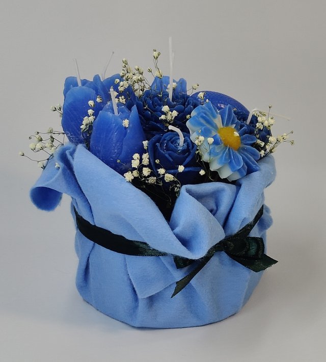 Flowerbox - bukiet kwiatów - wosk - prezent - rękodzieło