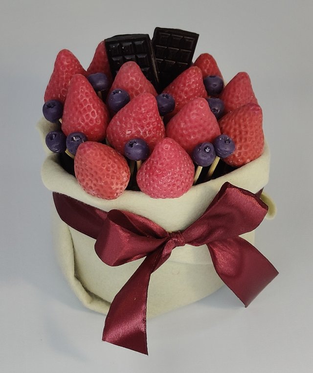 Flowerbox - bukiet kwiatów - wosk - prezent - rękodzieło