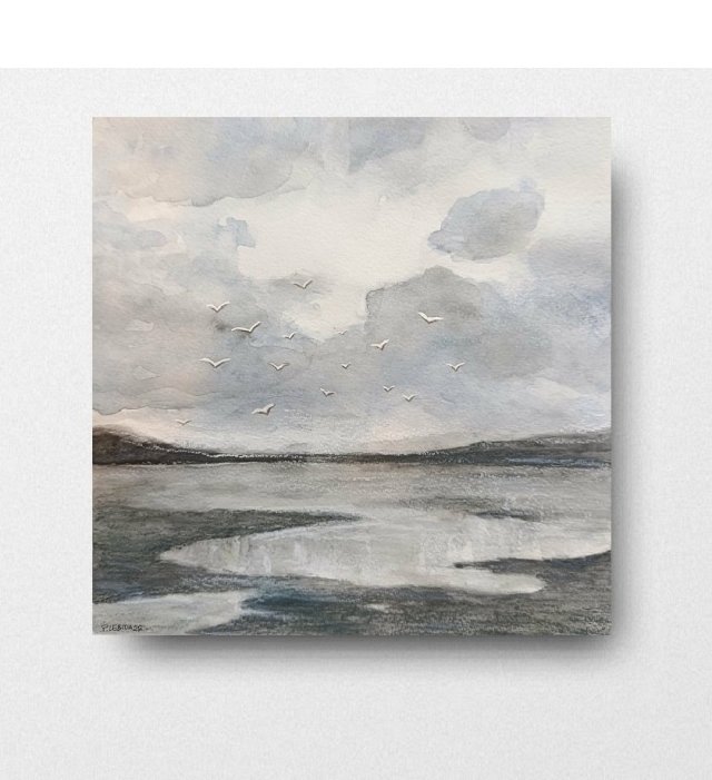 Nad morzem- obraz akwarela