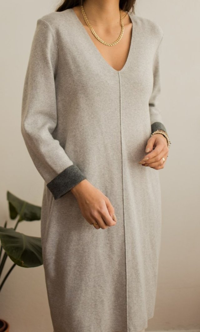 sukienka z bawełny i wełny merino M