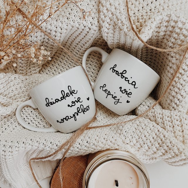Zestaw dla Babci i Dziadka WIEM ręcznie malowane kubki 350 ml My Mug Company