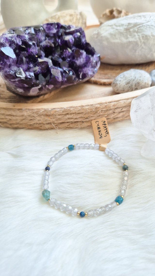 Bransoletka z cyrkonu i apatytu.