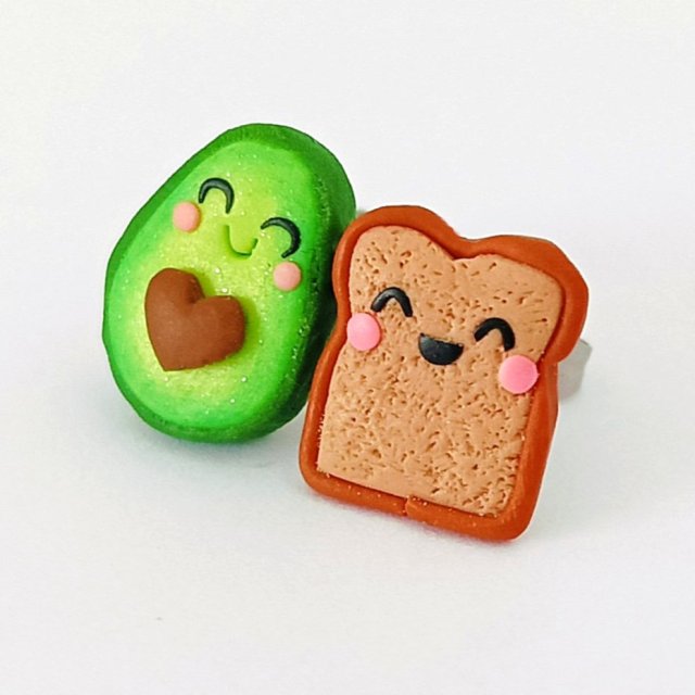 Śmieszne Kolczyki Tost i Awokado