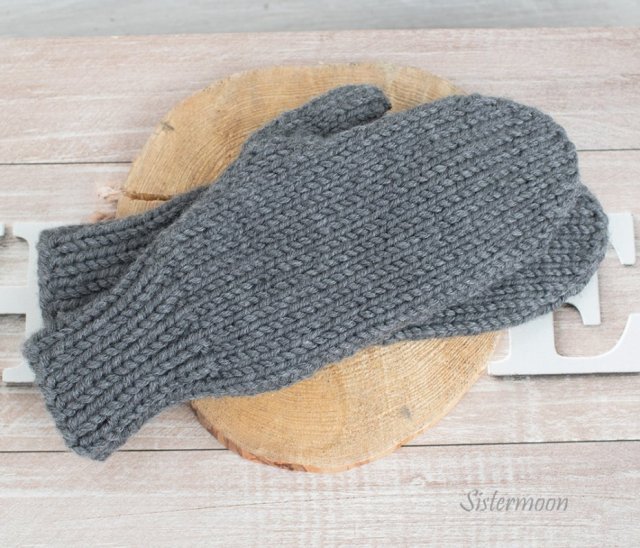 Ciepłe szare rękawiczki z jednym palcem