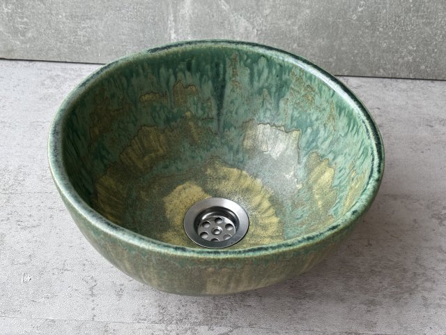 Zielona umywalka rękodzieło Zielony onyks