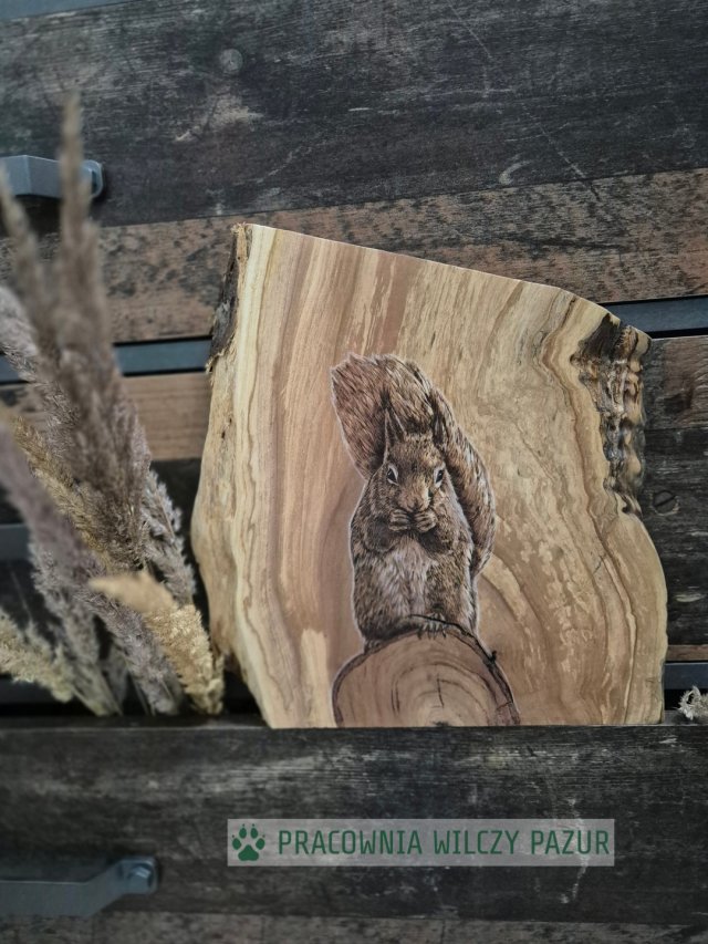 Wiewiórka - obraz  na drewnie, pirografia