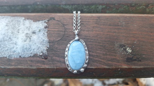 Opal niebieski  - wisiorek