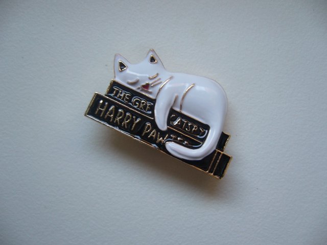 EMALIOWANA BROSZKA ŚPIĄCY KOTEK