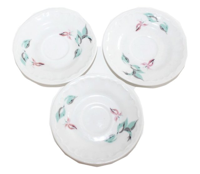 BOGUCICE spodeczki do espresso talerzyki 3szt PRL