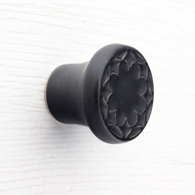 ceramiczne gałki do mebli, czarne matowe, wz.3