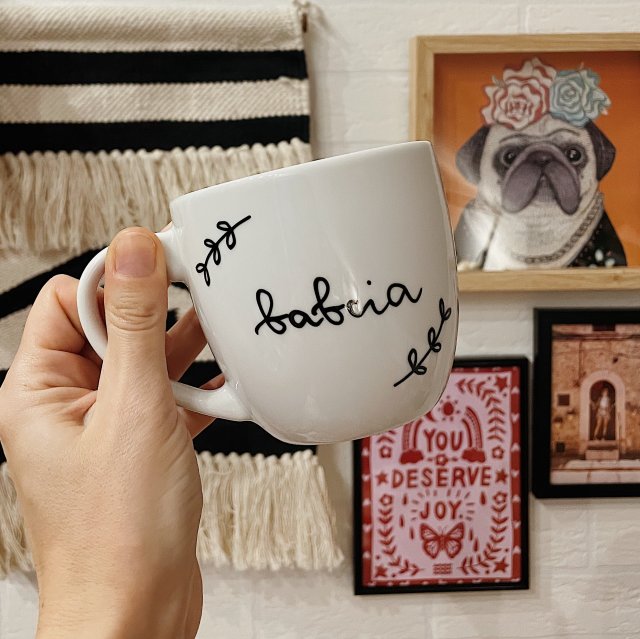 BABCIA GAŁAZKI ręcznie malowany kubek  350ML