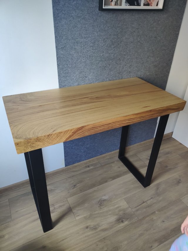 Biurko dębowe 100x50 cm, Blat z jednego kawałka drewna