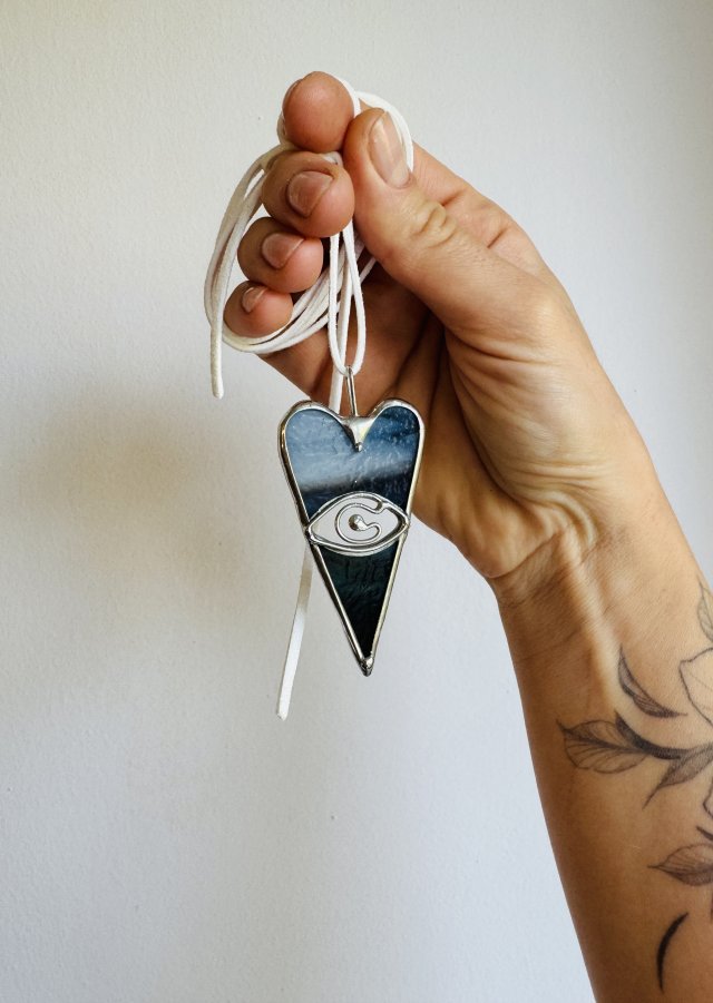 Wisiorek szklany Amulet "Trzecie oko" Witraż