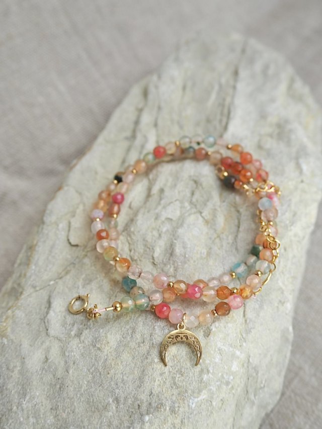 NASZYJNIK CHOKER RÓG OBFITOŚCI Z AGATEM | BIŻUTERIA RĘCZNIE ROBIONA | DOMILKOWYDOMEK