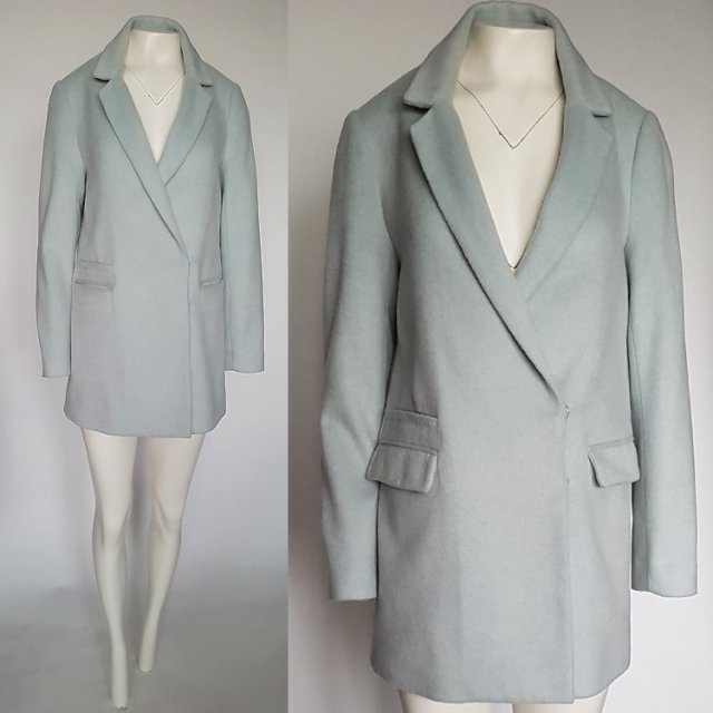 NEW LOOK klasyczny prosty płaszcz z wełną 38 M Hv291