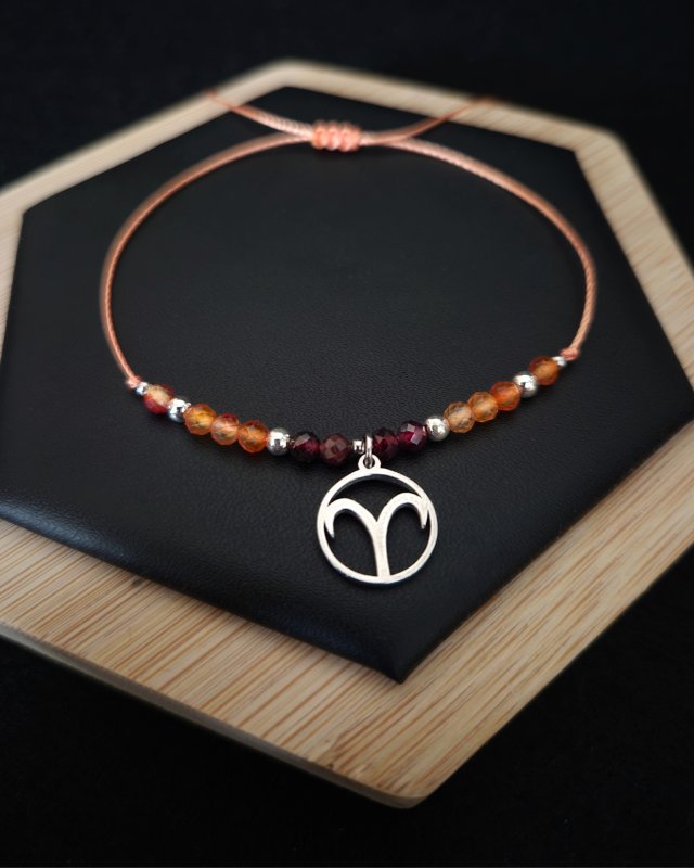 Bransoletka Zodiakalna Baran ze srebrną zawieszką