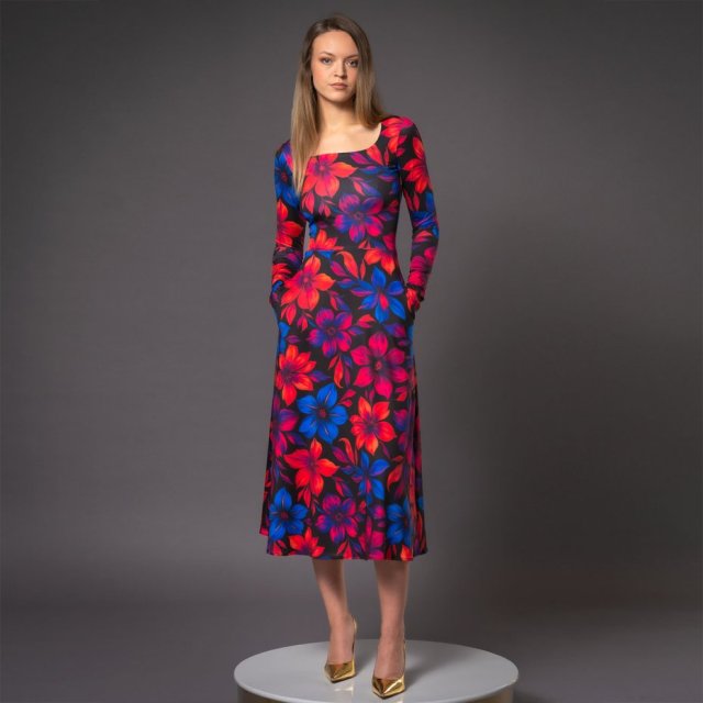 Sukienka basic - Sara Flower Power