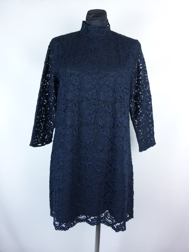 ZARA Basic granatowa koronkowa sukienka / M mex.28