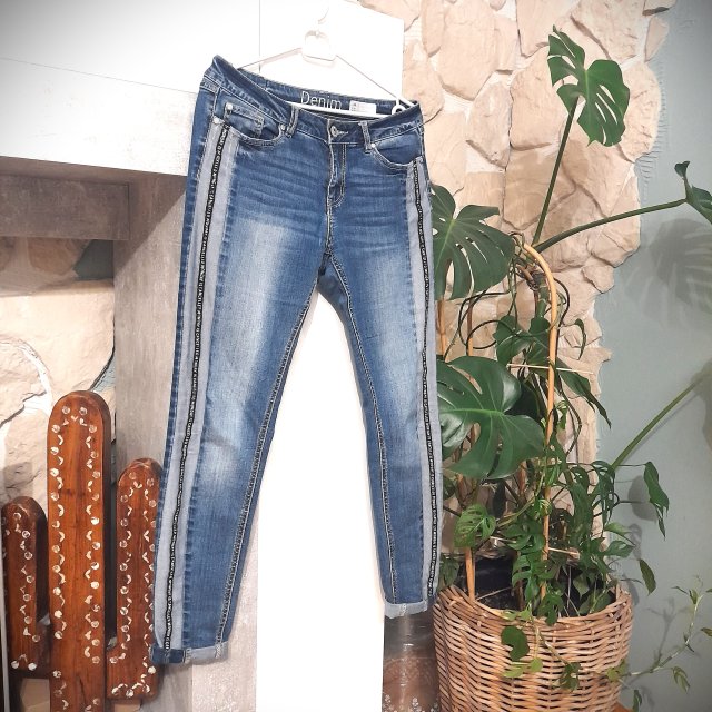 Jeansy z lampasami S M L