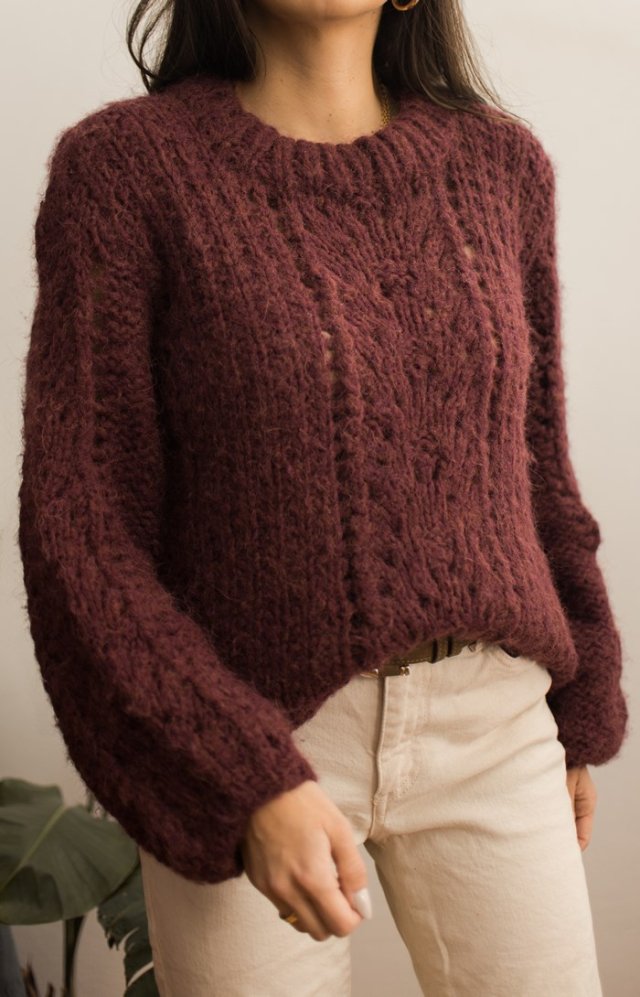 Burgundowy sweter S/M