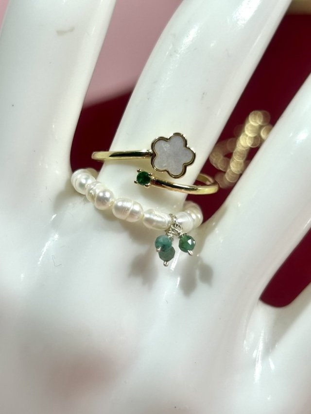 ❦❦ obrączka z prawdziwych perełek ❦❦