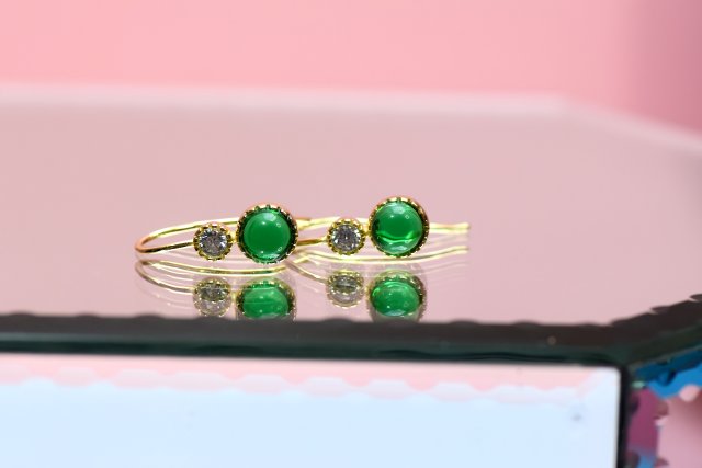 ❦❀❦ kolczyki z okiem szmaragdowym ❦❀❦