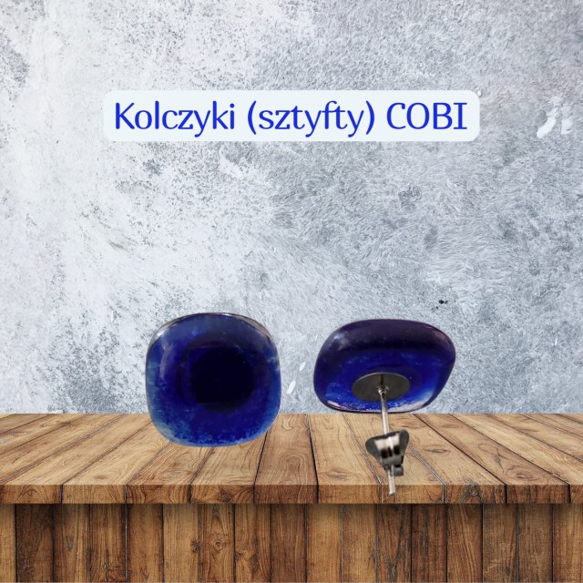 KOLCZYKI ZE SZKŁA COBI