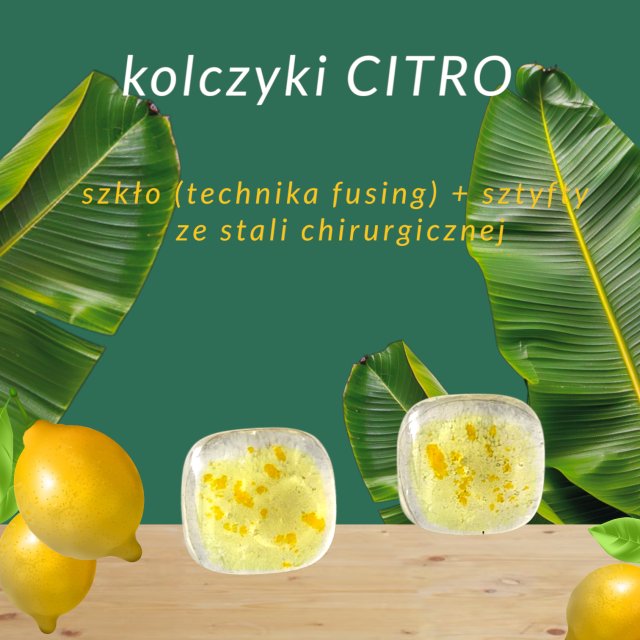 KOLCZYKI ZE SZKŁA CITRO