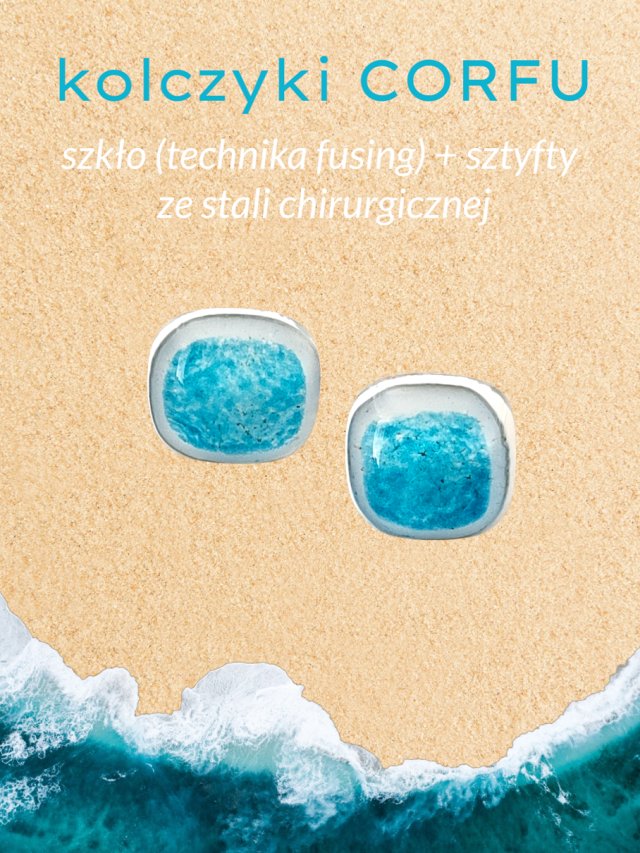 KOLCZYKI ZE SZKŁA CORFU