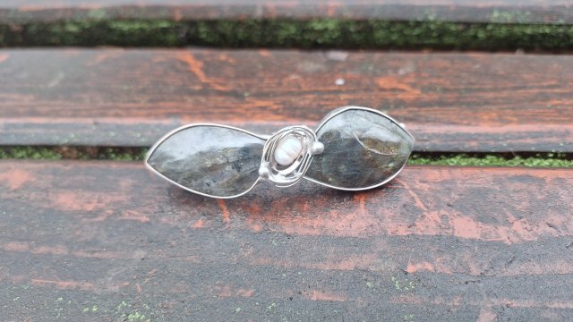 Labradoryty - klamra do włosów