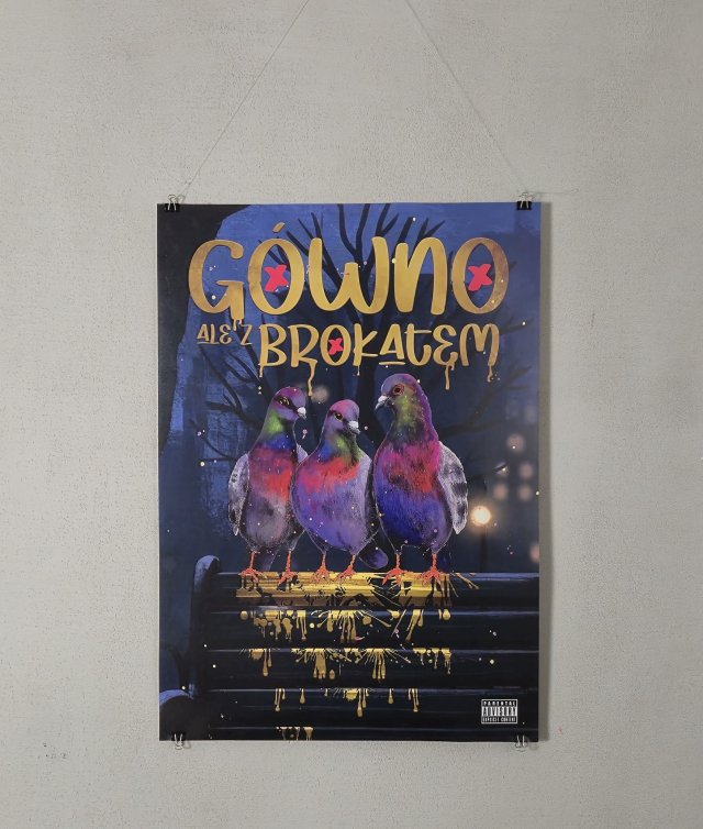 Plakat G.ale z brokatem | Gołębie | format A3