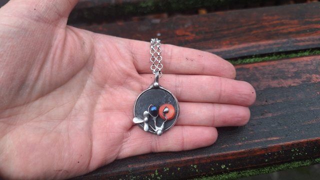 Perła i koral - wisiorek