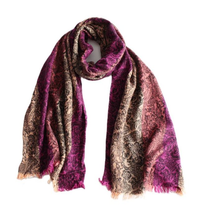 Szal vintage misterne wzory pasy