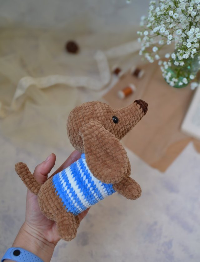 Maskotka jamniczek, Piesek pluszowy, Prezent dla dziecka