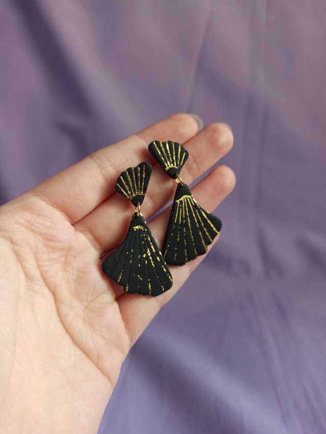 Kolczyki z gliny polimerowej ze złotem