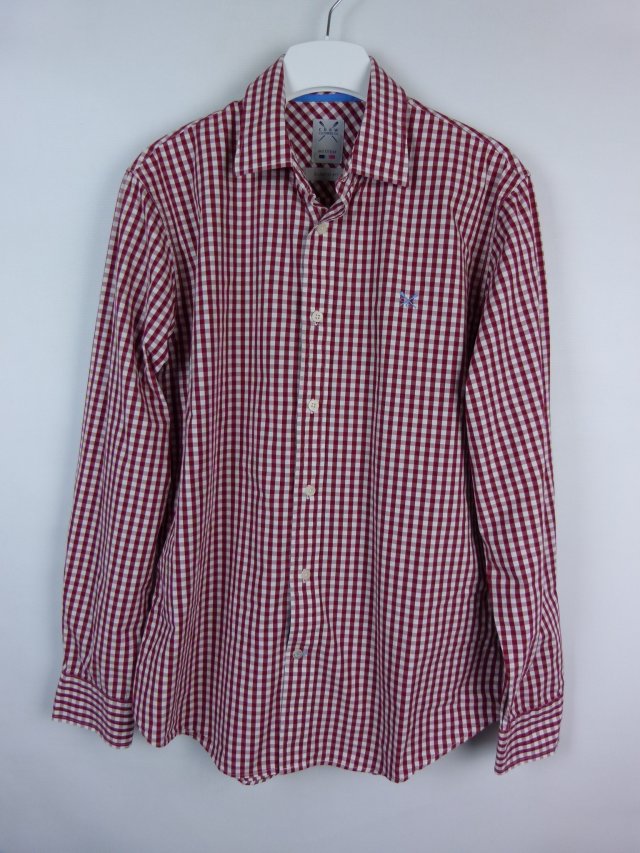 Crew koszula w kratkę bawełna / M