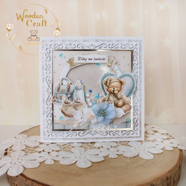 Kartka na narodziny dziecka, gratulacje, chrzest "The Baby" GOTOWA