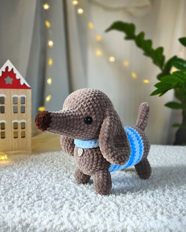 Maskotka jamniczek, Piesek jamnik pluszowy, Prezent dla dziecka