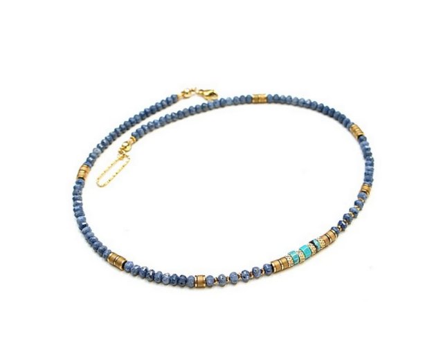Koral niebieski /choker/ naszyjnik - Szlachetna kolekcja