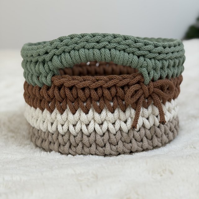 Koszyk ze sznurka wielokolorowy nr1.