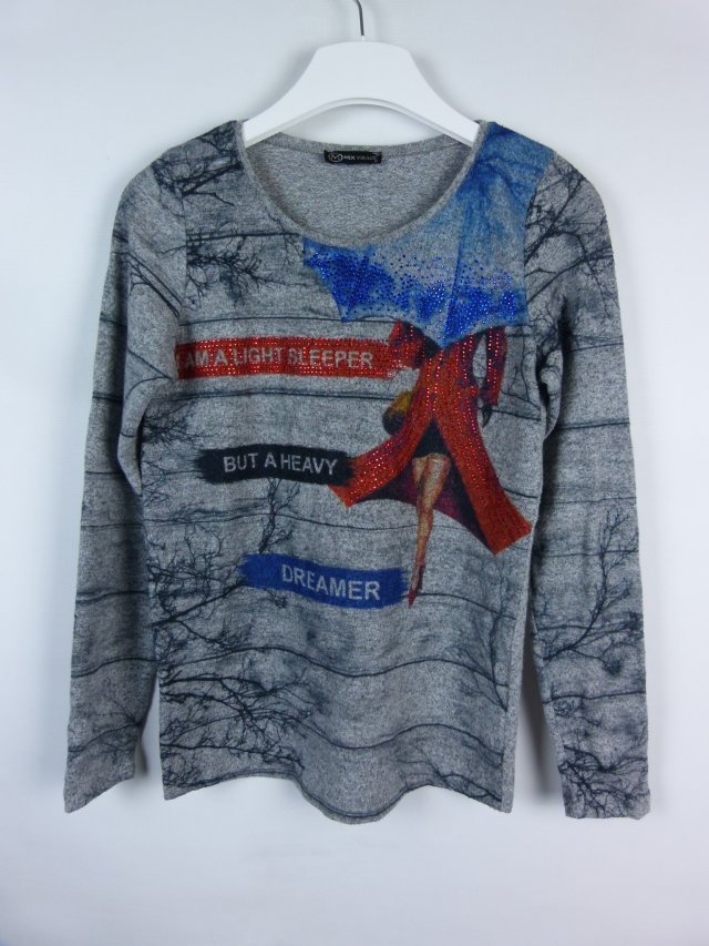 Mix Virage sweterkowa bluzka cyrkonie / S