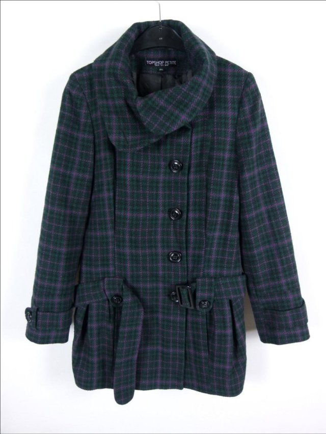 Topshop płaszczyk kurtka krata 10 / 36 petite