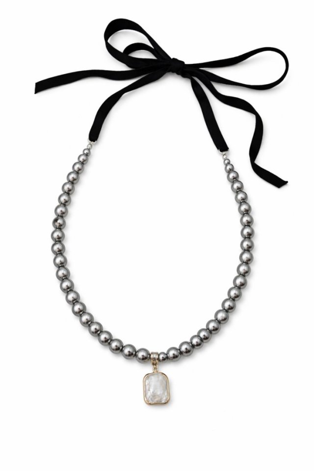 Naszyjnik z hematytem i perłą